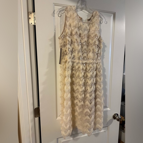 Anthropologie Cream Textured Dress - Picture 3 of 6